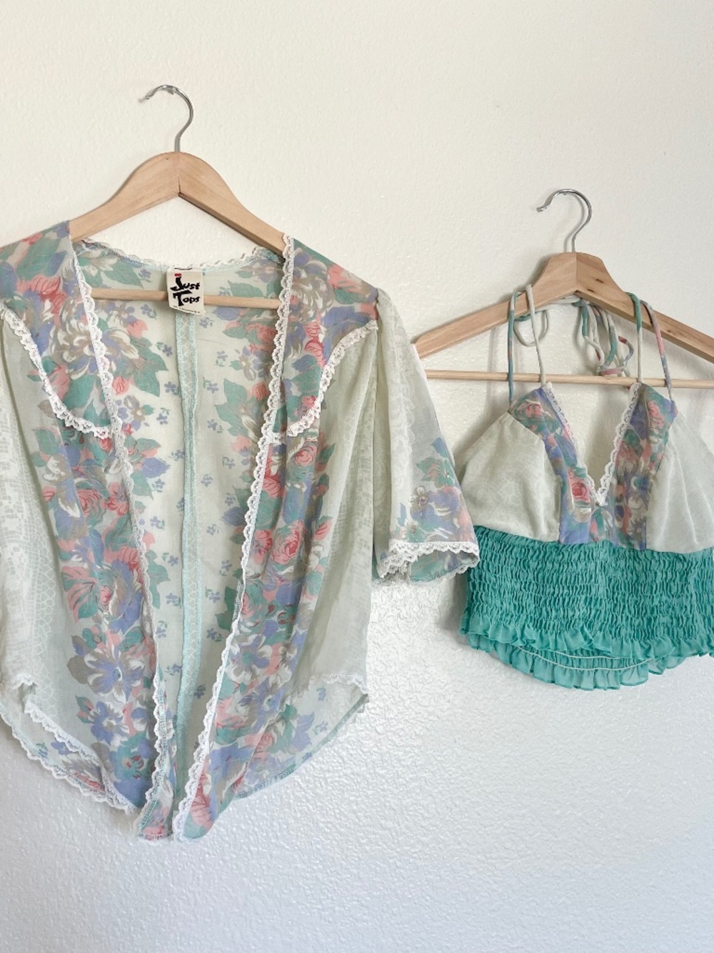 Vintage 70s Just Tops Floral Two Piece Set